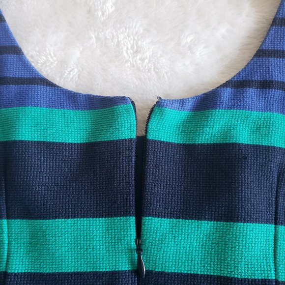 LOFT Sleeveless Fit & Flare Lined Stripe Multicolor DressSZ 00 - Picture 13 of 16